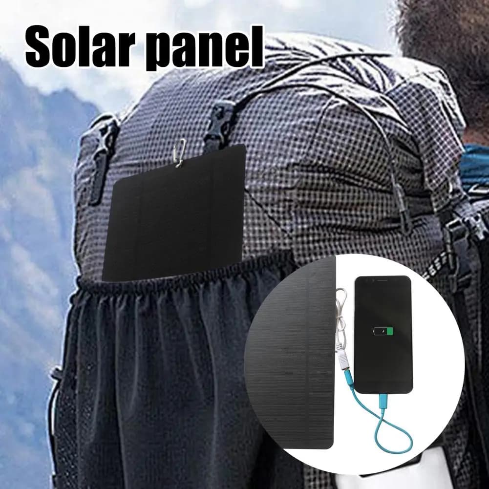Caricatore da pannello solare Uscita USB ad alta conversione Caricatore solare pieghevole universale Ventilatore per telefono da 7 W/5 V Caricatore solare per escursionismo in campeggio
