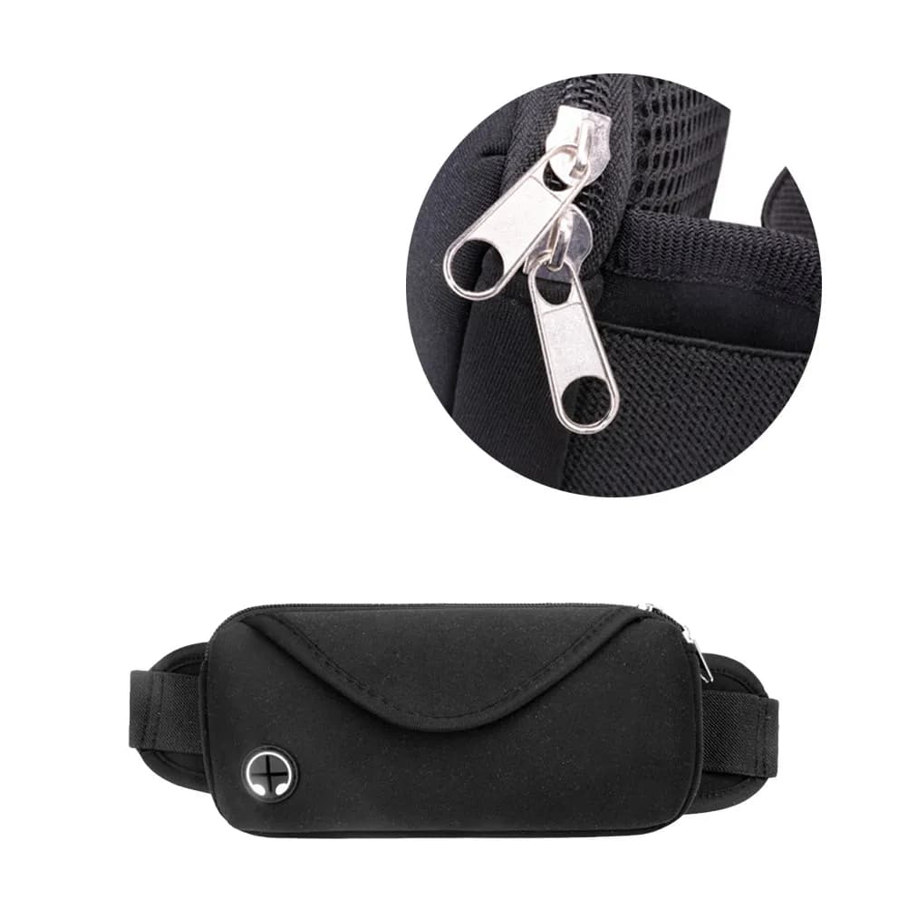 Small and Lightweight Running Waist Bag, Black Belt Bag for Hiking, Travel, Jogging and Cycling