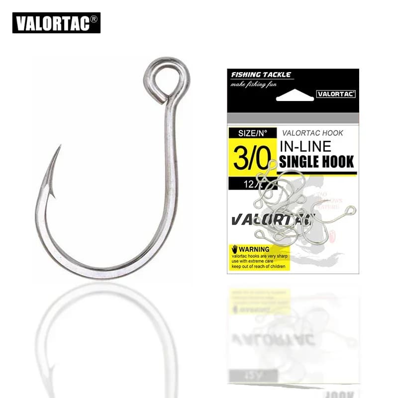 Ami da pesca in linea da 12 pezzi/pacco per esche artificiali e esche rigide Ami da pesca singoli in linea per la pesca