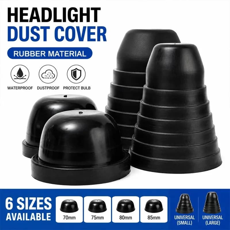 Copertura Antipolvere per Fari Auto, Guarnizione in Gomma Impermeabile Universale, Protezione per Alloggiamento Lampada LED 70mm 75mm 80mm 85mm