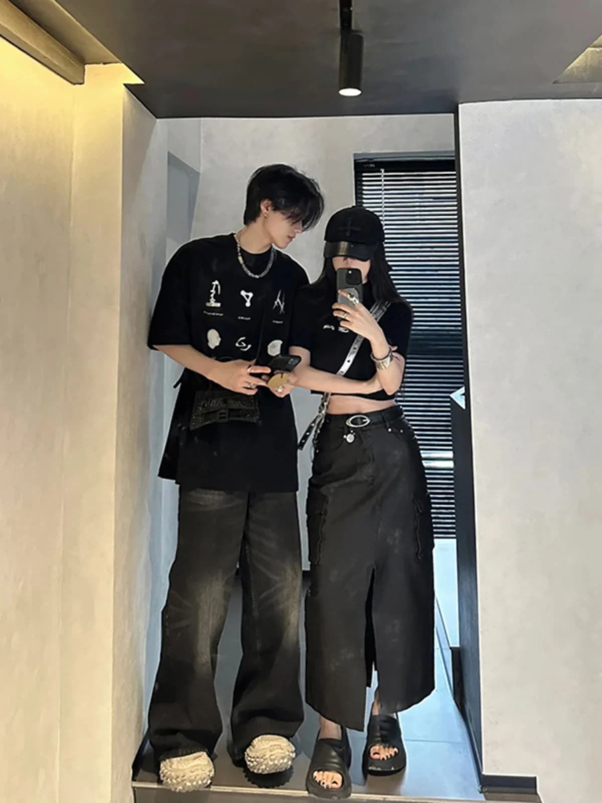 Jeans da uomo Cleanfit Abi Sle, pantaloni a gamba larga neri, taglio dritto, outfit per coppia, Jiangsu Anghai, abbigliamento estivo