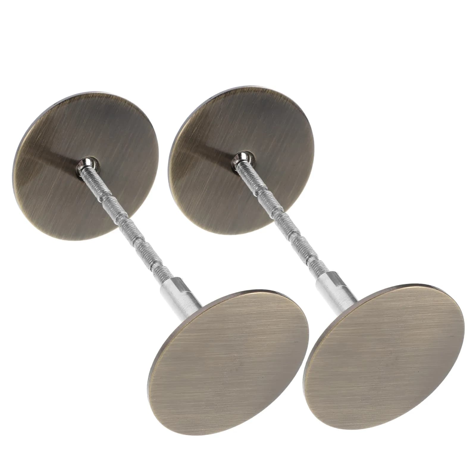 2Sets Stainless Steel Metal Door Hole Cover Plate Round Deadbolt Lock Hole Filler Decorative Replacement Metal Door Knob Plate