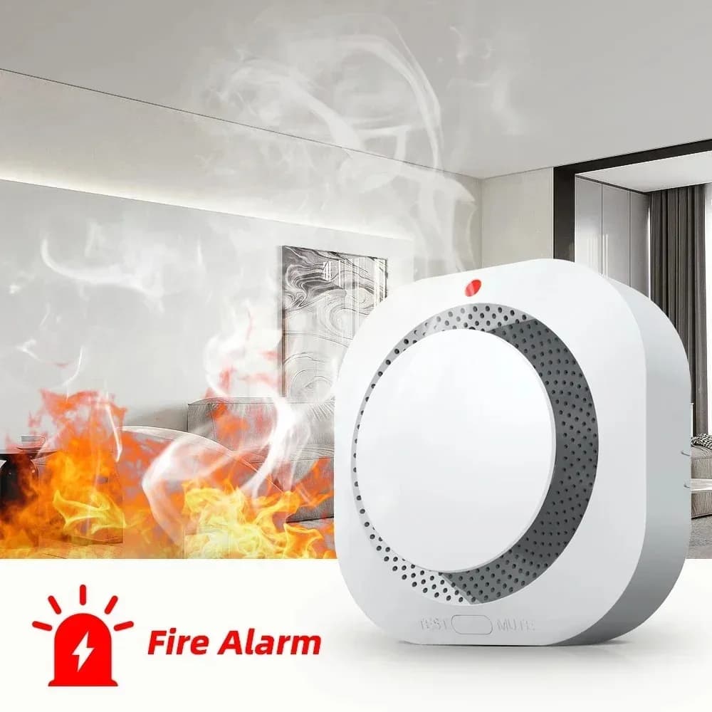 3-in-1 Independent Smart Replaceable Smoke Fire Alarm Detector Sensor for Home Warehouse Security