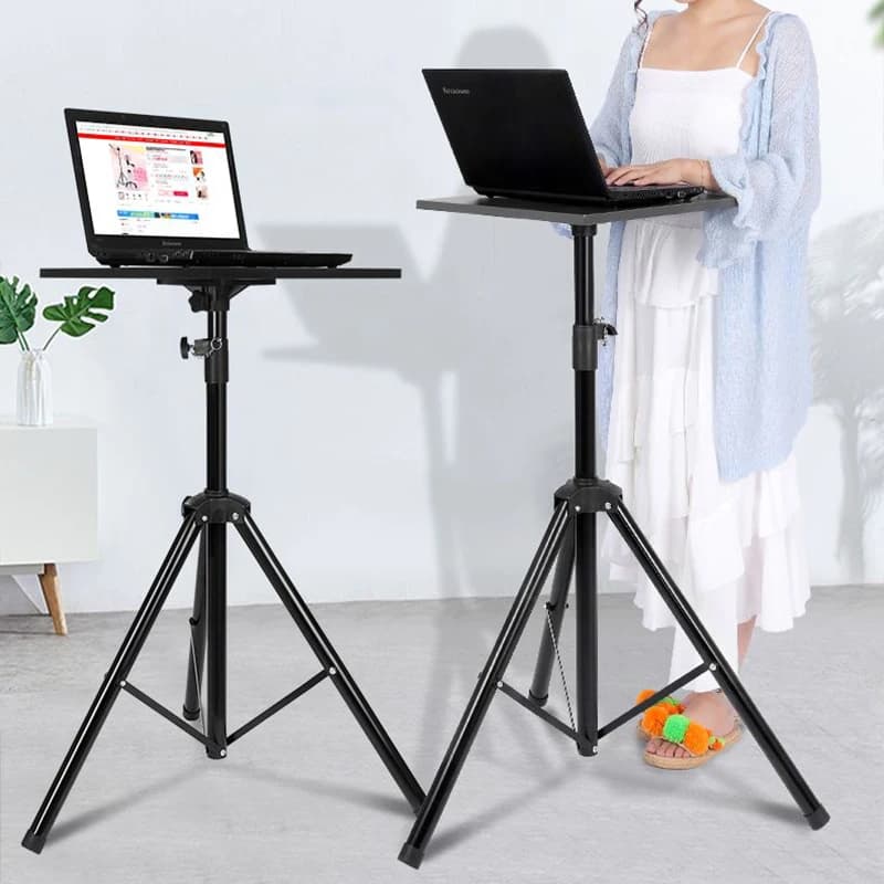 Supporto per laptop portatile da 1,8 m, scrivania pieghevole da pavimento, altezza regolabile, treppiede stabile, tavolo da studio per divano letto in piedi