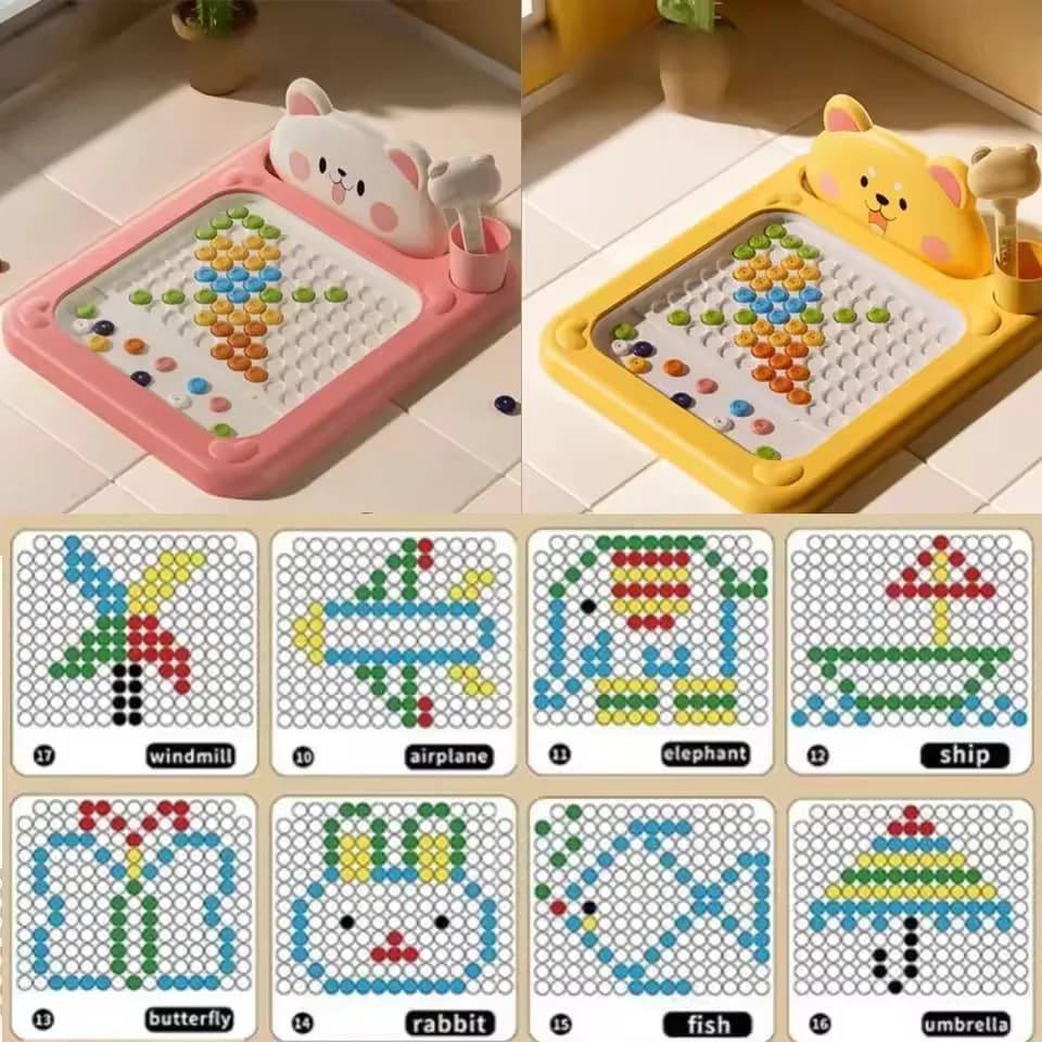 1 piece animal cartoon magnetic pen drawing board reusable pen control fun educational finger practice training drawing toy