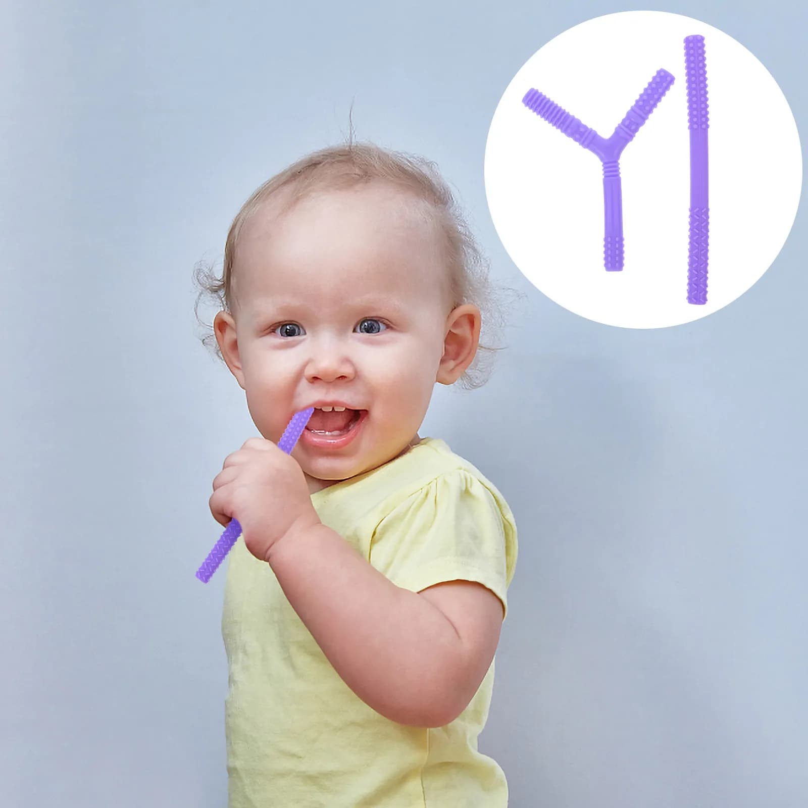 Set di 1 Massaggiagengive in Silicone per Neonati, Anello Masticabile Sicuro per la Dentizione, Regalo per Nuovi Genitori, per la Massaggio delle Gengive dei Bambini