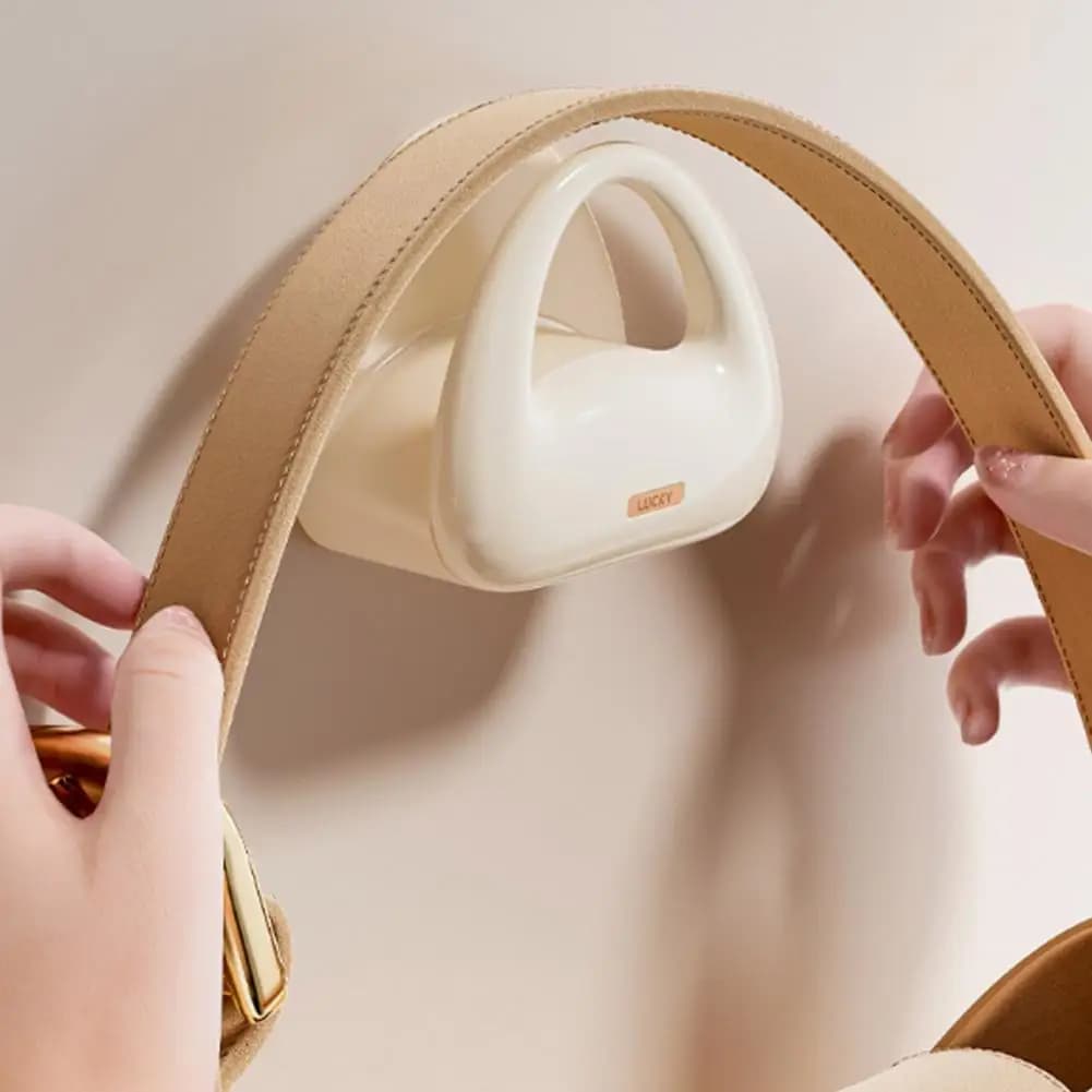 Supporto da parete per cuffie con gancio adesivo, porta cuffie curvo salvaspazio, appendi borsa per porta della camera da letto