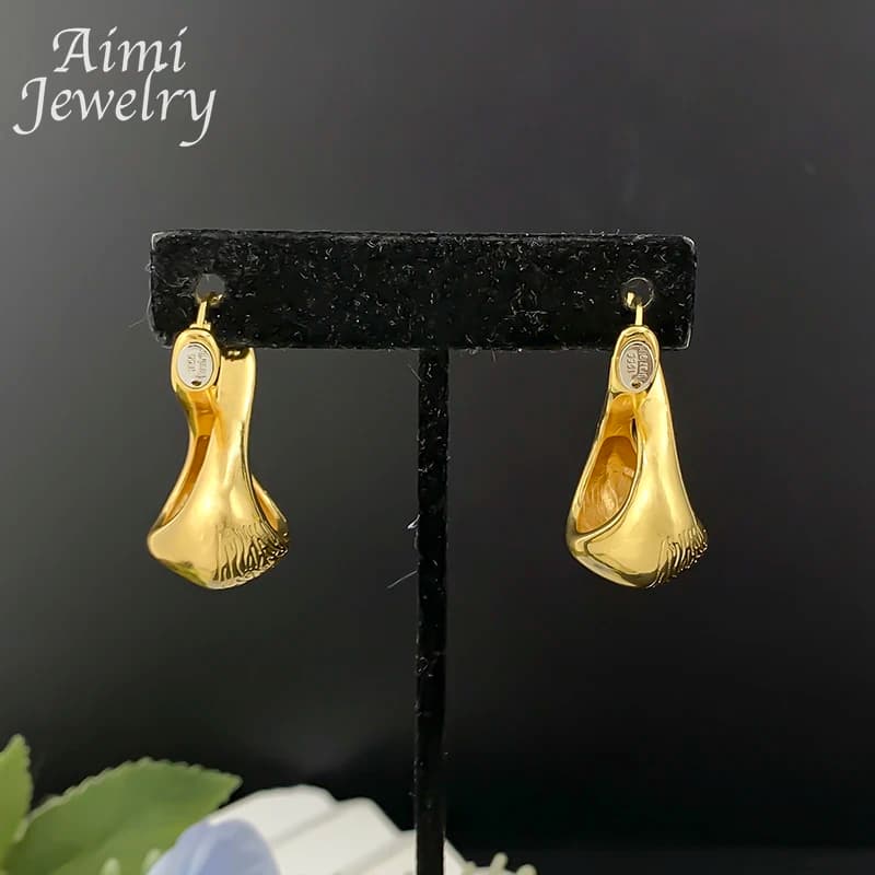 Orecchini a cerchio placcati in oro originali geometrici speciali Dubai per le donne Orecchini pendenti in rame Set di gioielli africani Regalo di nozze per feste
