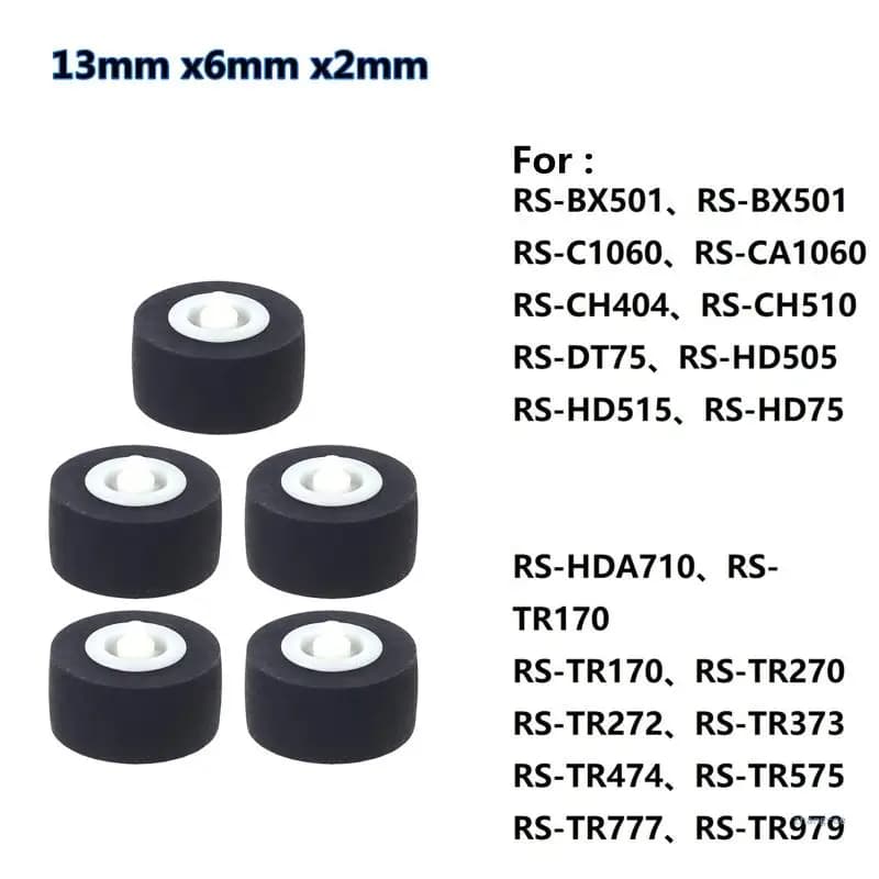 5Pcs 13x6x2mm Tape Recorder Belt Pulley Wheel Roller for Sony RS-CH770 RS-BX501 Musical Instrument Accessories