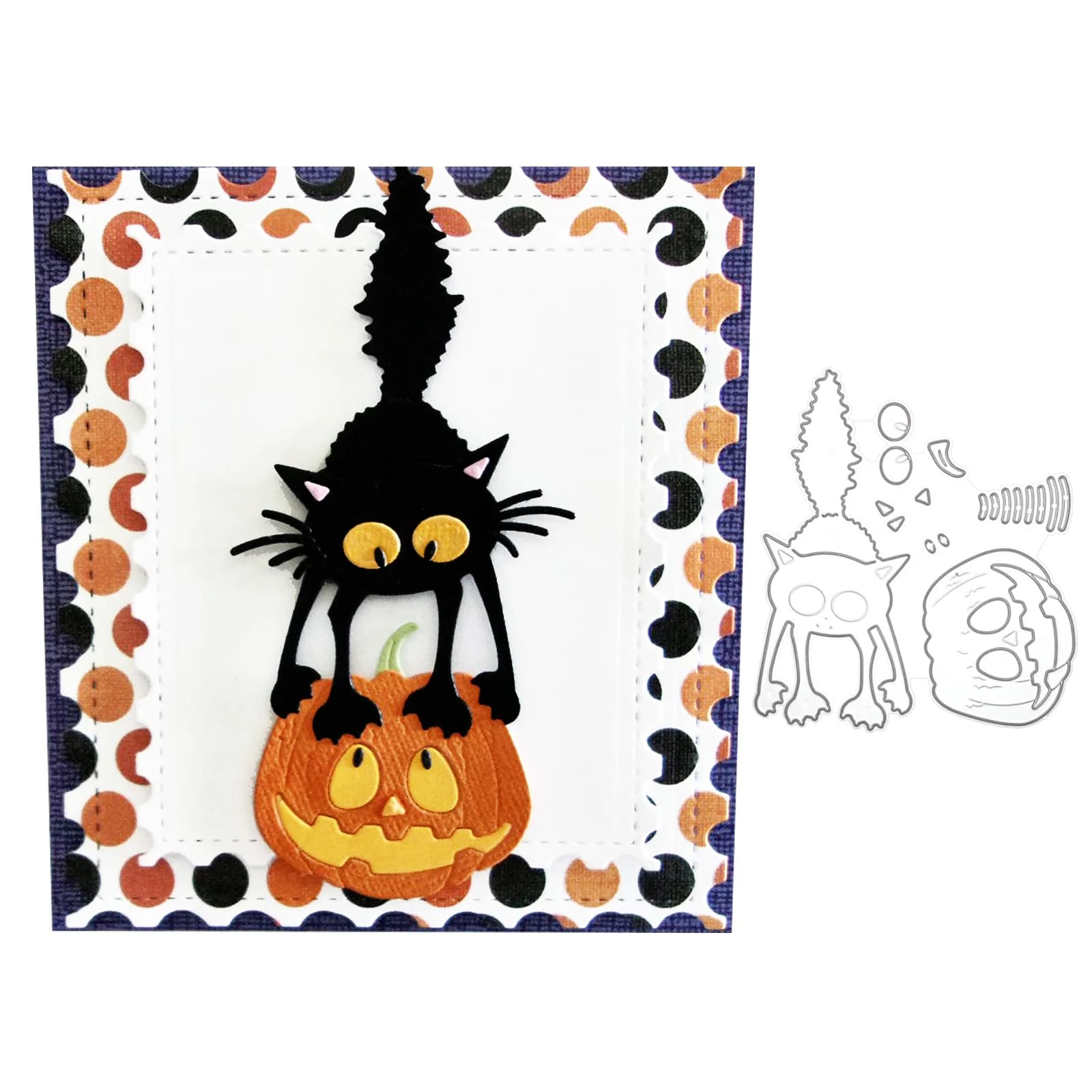 Funny Pumpkin Cat Metal Cutting Dies Halloween Animals Pet Cheese Stencil per fai da te Scrapbooking Card Craft Decor