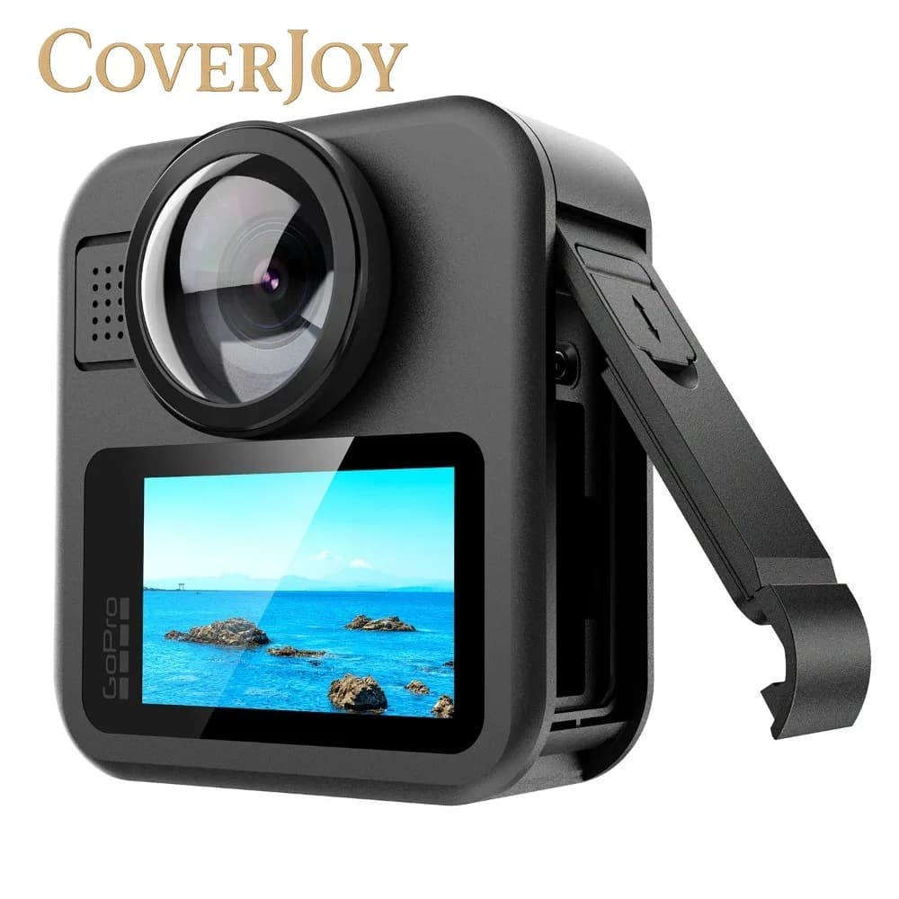 CoverJoy Porta batteria di ricambio per GoPro MAX 2 con porta di ricarica di tipo C Custodia laterale resistente all'acqua e alla pioggia