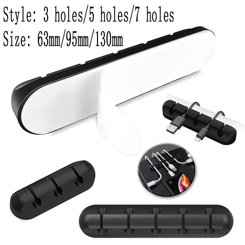 Organizer originale per avvolgicavo USB in silicone - Supporto per clip per gestione cavi da tavolo per mouse, tastiera, cuffie, filo ordinato