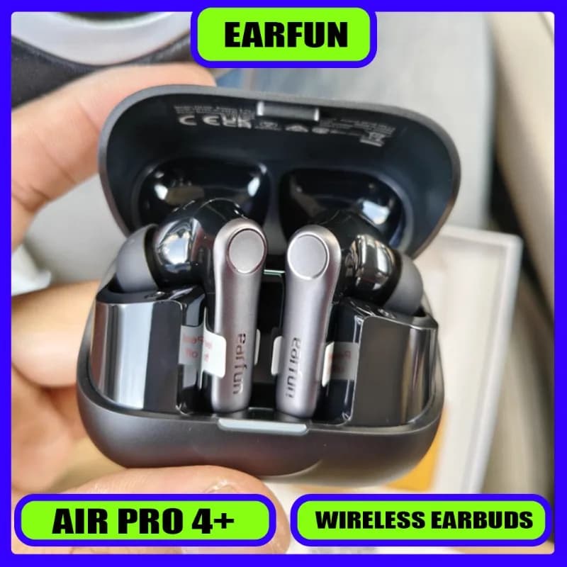 Wireless EarFun Air Pro 4+ headphones with 6 AI microphones, 54 Autonomy hours, LDAC support, Headphones with Active Noise Cancellation, Bluetooth headphones