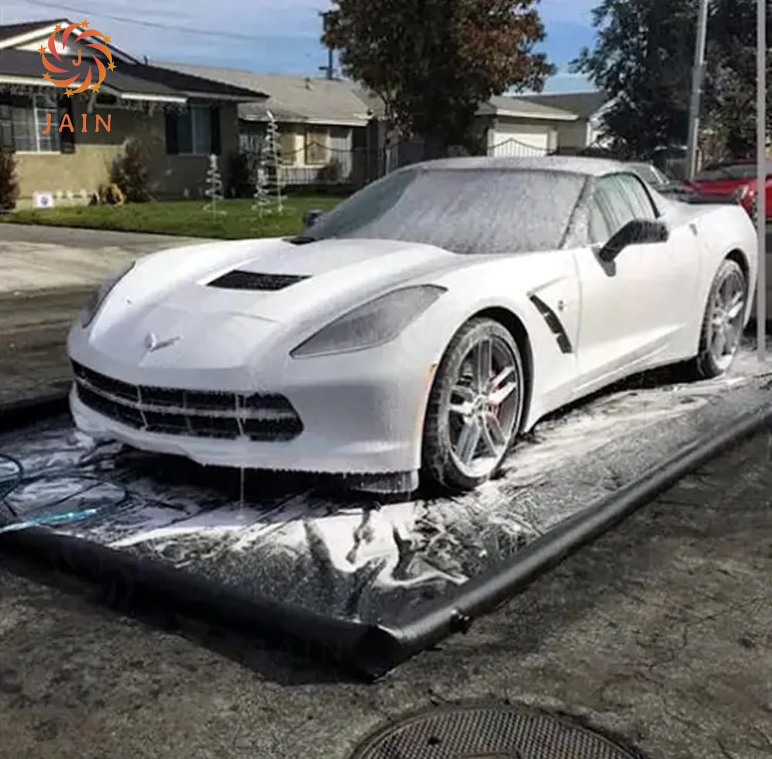 JAIN 6M/20FT Waterproof PVC Car Wash Mat Car Washing Car Mat For Garage Floor Cleaning Machine For Car Wash