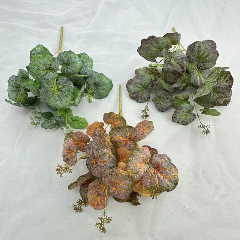 10pcs Silk Crabapples Leaves Bouquet Simulation Green Plants Hotel Decorative Artificial Crabapple Leaf Plant Table Decoration
