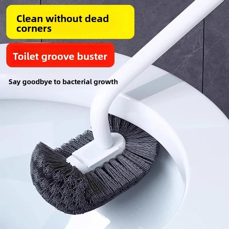 Set di 2 Spazzole per WC con Manico Lungo, Strumenti per la Pulizia del Bagno, Spazzole con Setole Morbide da Parete per Uso Domestico