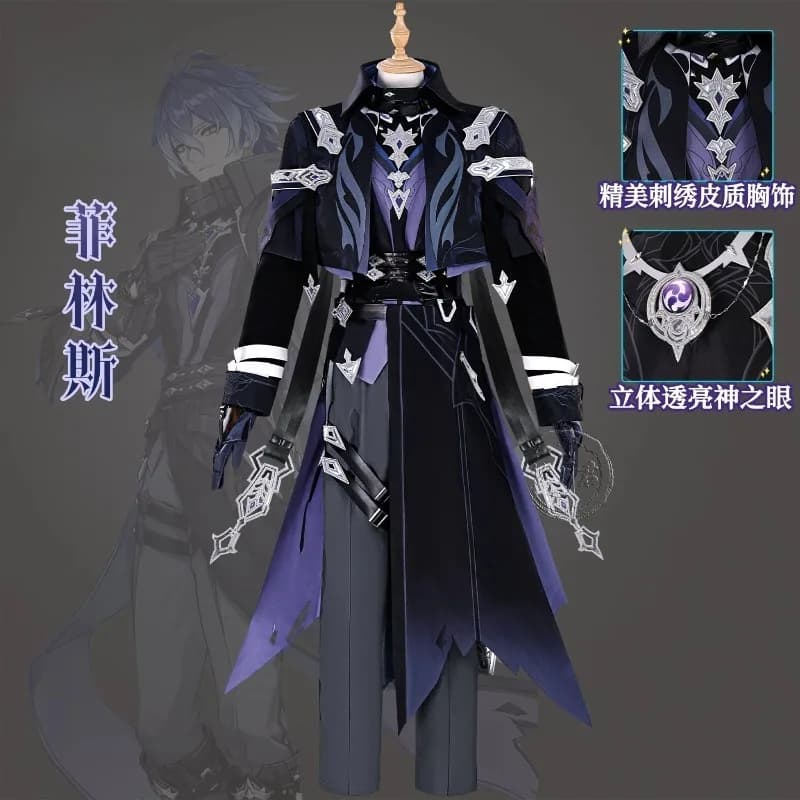 Genshin Impact Flins Cosplay Costume - Song of the Hollow Moon Elegant Fantasy Dress Full Set for Women Halloween