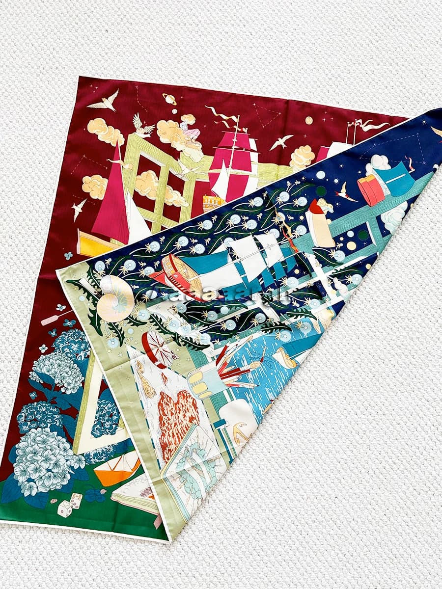 Luxury Designer Twill Silk Scarf 90cm