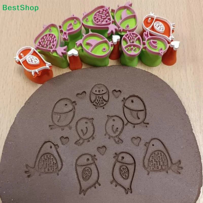 〔Liy〕Timbri in argilla a forma di uccello stampati in 3D, strumenti riutilizzabili per goffratura su ceramica per artigianato fai-da-te e decorazioni in ceramica
