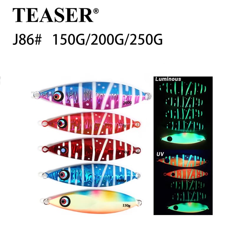 TEASER J86 Esca with slow rocking iron plate, bionic bait for sea fishing, bait with lead fish mallet with slow sinking iron plate