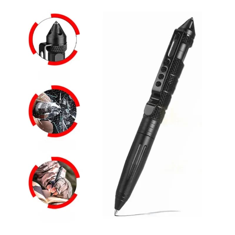 Multifunction Tactical Pen Self-defense Emergency Survival Instrument Rompivetro Tungsten Steel Writing Pen Outdoor Rescue Escape