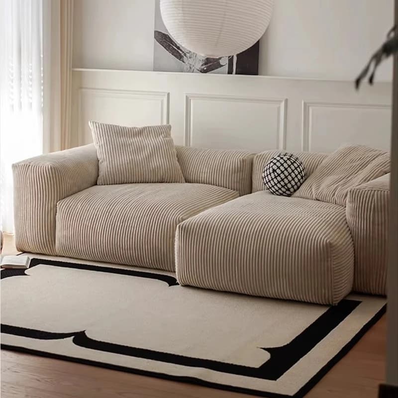 Modern corduroy fabric sofa cover leisure living room furniture tofu block module sofa