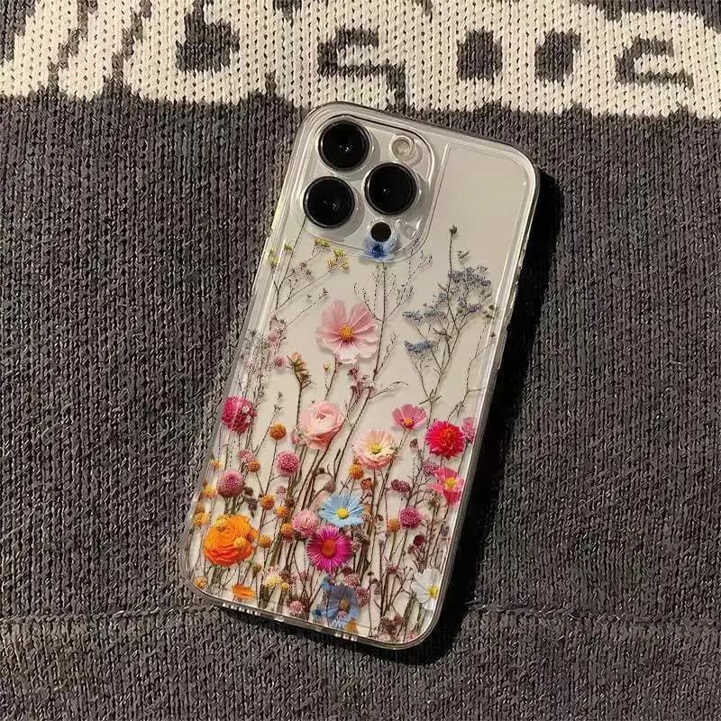 Cover Morbida Trasparente con Motivo Floreale per iPhone 17 Air 16 15 14 11 12 13 Pro Max 16 15 Plus 13 12 Mini X Xs 8 7