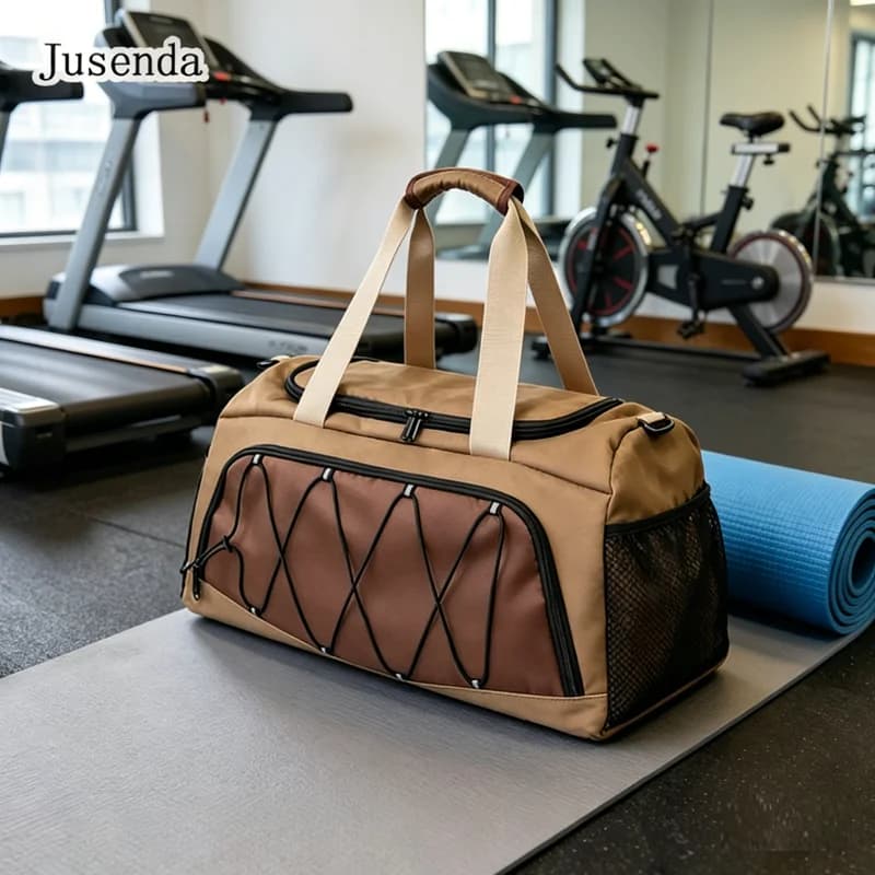 Borsa a tracolla fitness per basket, calcio, tappetino yoga, con scomparto separato per scarpe, separazione asciutto-bagnato, borsa da viaggio a mano