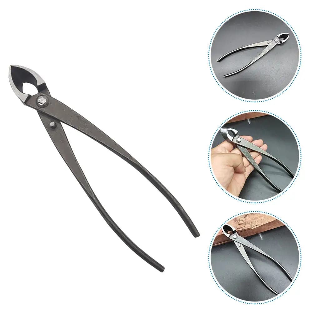 Sturdy Stainless Steel Gardening Scissors Bonsai Branch Pruning Shears Tree Pruner Cutter Circular Concave Edges Professional