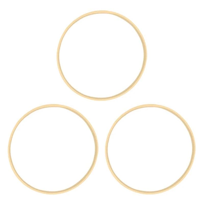 DT19 3X Dream Bamboo Rings, Wooden Circle Round Catcher DIY Hoop, 26cm, Bamboo Rings for Craft, Dream Catcher Supplies, Natural