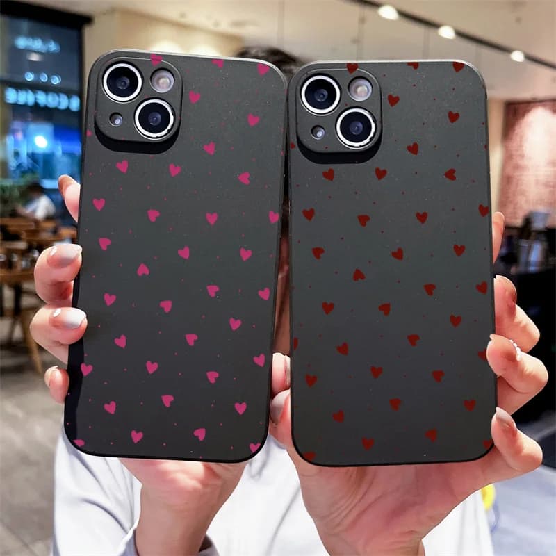 Simple Cute Pink Red Love Heart Print Phone Case for OnePlus 13 R 12 11 10 9T 8 Pro Nord 4 3 2 ACE2 ACE3 CE4 CE5 Soft Cover Y2K