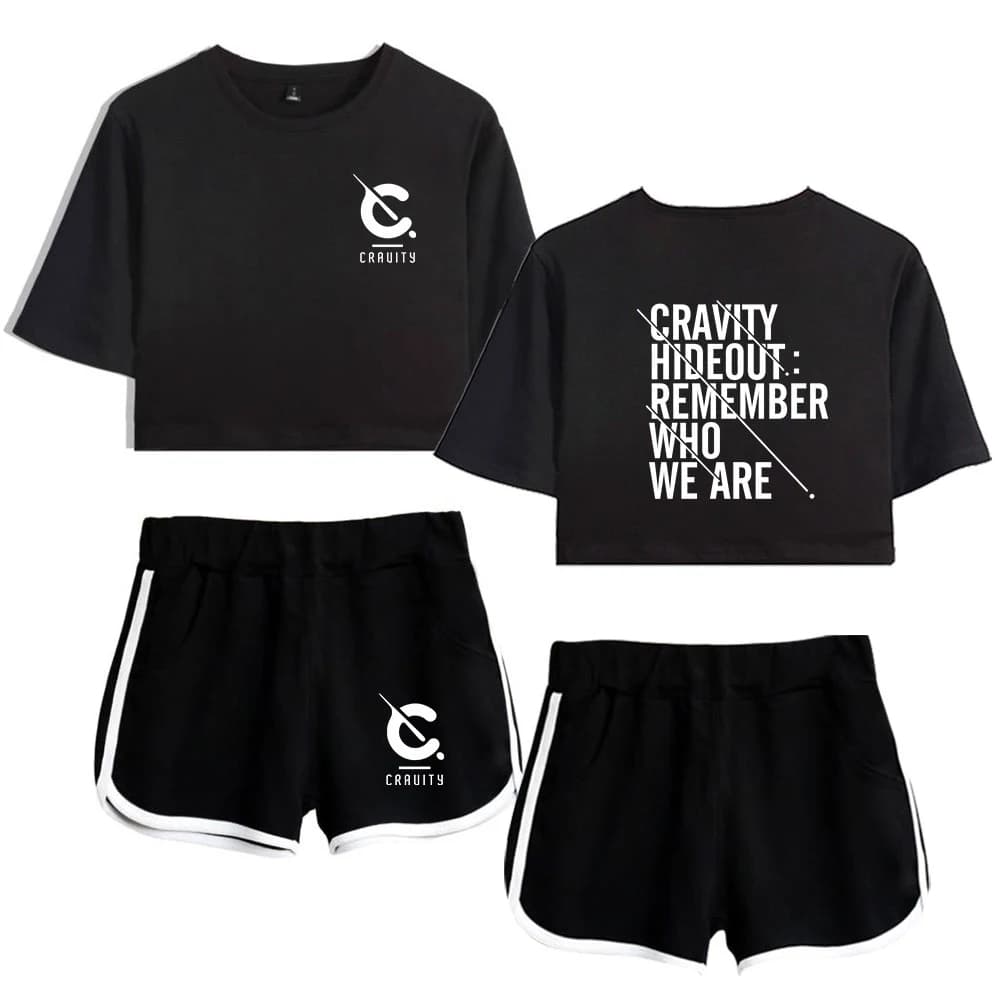 Completo Sportivo Due Pezzi da Donna: Shorts Sexy e T-shirt Carina con Ombelico Scoperto - Stile Giovanile e Trendy