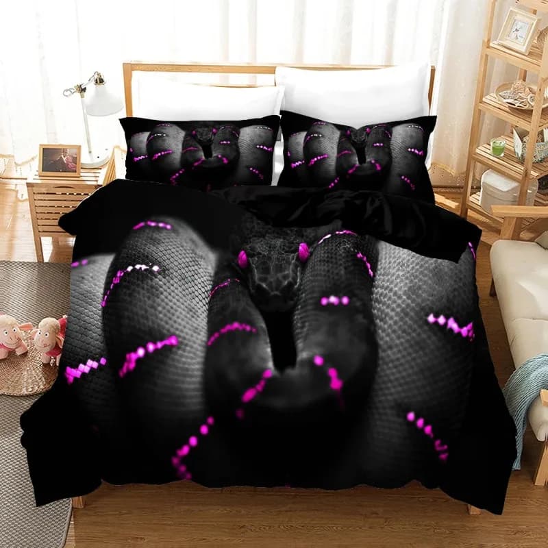 Set biancheria da letto Adulti Bambini Set copripiumino invernale per bambini, set da letto matrimoniale completo Queen King Tessili per la casa Housse De Couette Snake