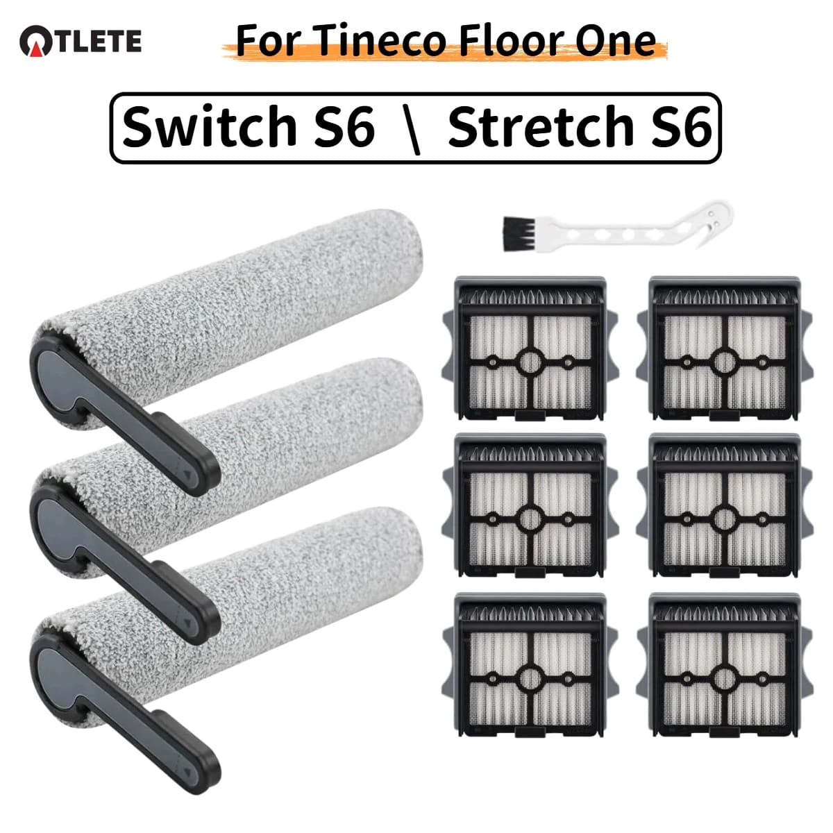 Parts For Tineco Floor One Switch S6 Stretch Wet Dry Vacuum Cleaner Consumable Roller Brush HEPA Filter Accessories