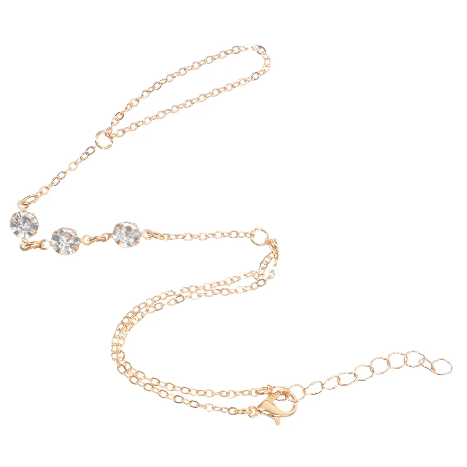 2 Pezzi Bracciale a Catena da Donna con Strass, Bracciale a Polsino e Anello a Catena Delicato e Scintillante, Gioielli Comodi da Indossare Tutto il Giorno