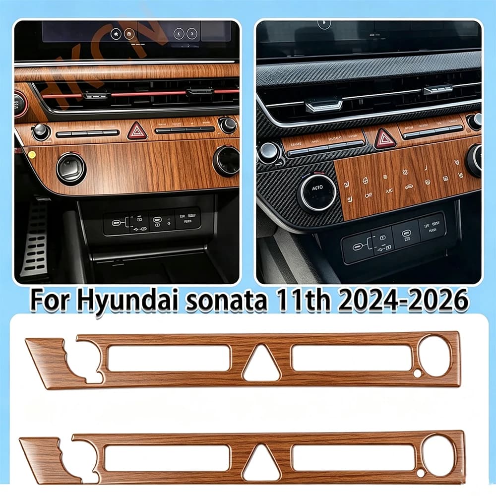 For Hyundai Sonata 11th 2024-2026 Car Central Control Warning Light Panel Decorative Carbon Fiber Interior Accessory Sticker