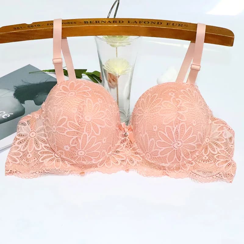 Reggiseno di pizzo per le donne Big Cup 1/2 Sexy floreale con ferretto Intimo da donna Push Up Reggiseno sottile Mezza tazza 36-42C Nero Raccogliere Reggiseno