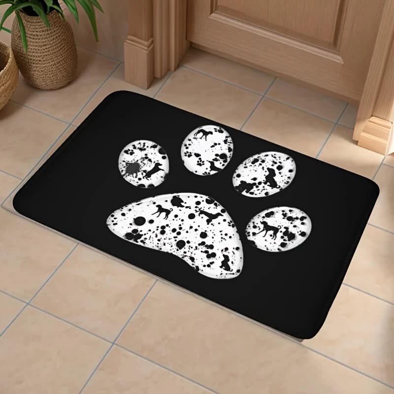 1 dog flannel mat for dog lovers, 16*24 inch anti-slip zerbino, ultra soft and cosy, entrance hall carpet for entrance door kitchen floor