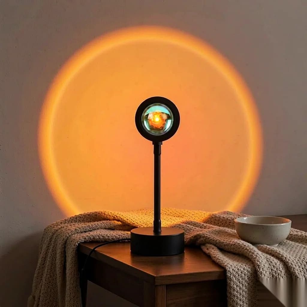 Sunset Projector Lamp RGB, 4 Color Mini USB LED Table for Bedroom Bedside Photography Home Living Room Party Gift Wall Decor