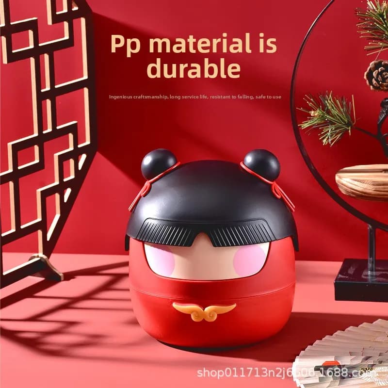 Pattumiera da scrivania di Nezha, graziosa copertina ribaltabile per bambini, cestino per carta da ufficio, contenitore per smistamento e conservazione vari
