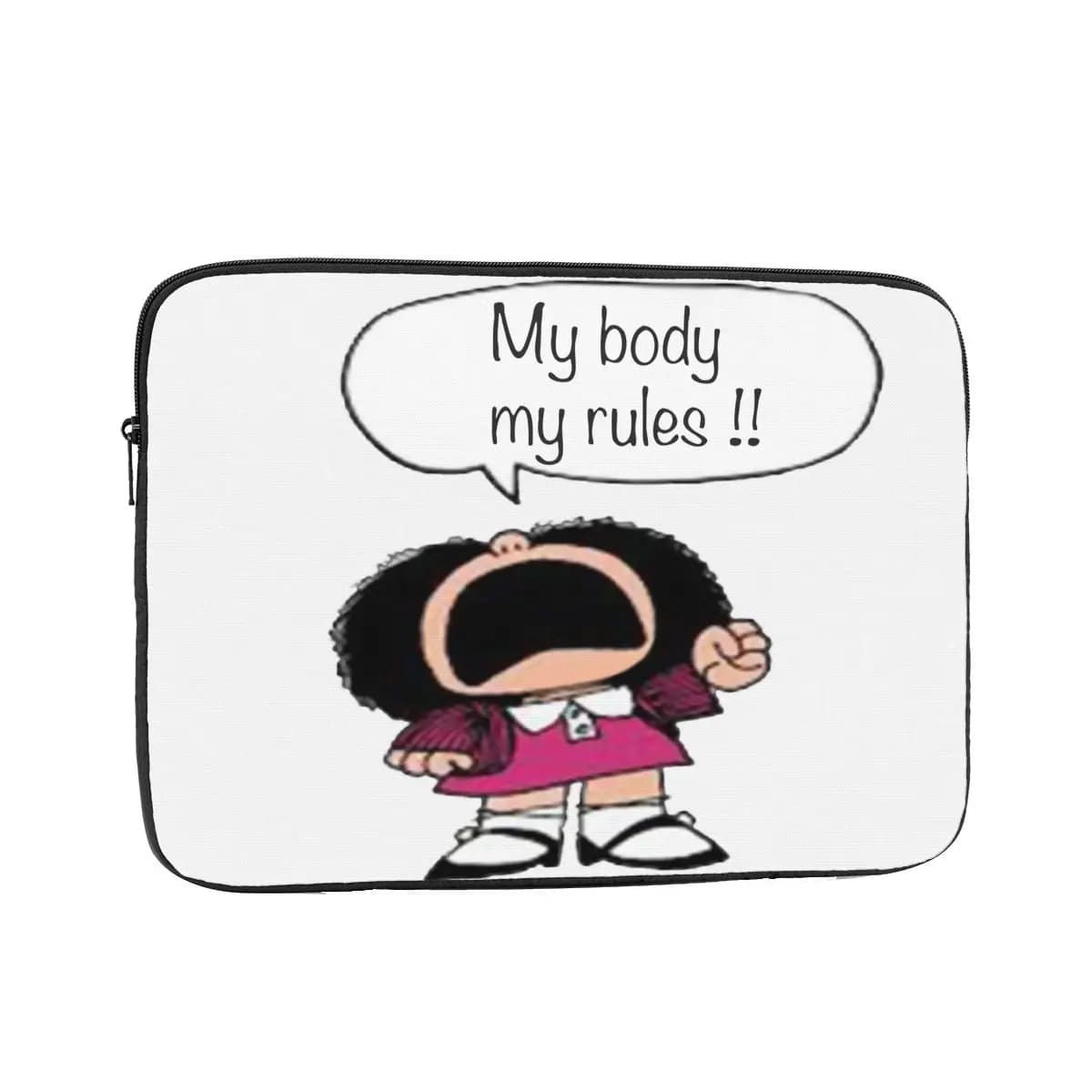 Mafalda My Body My Rules Stand Up Girls Custodia protettiva per laptop per MacBook Borsa per notebook Custodia antiurto