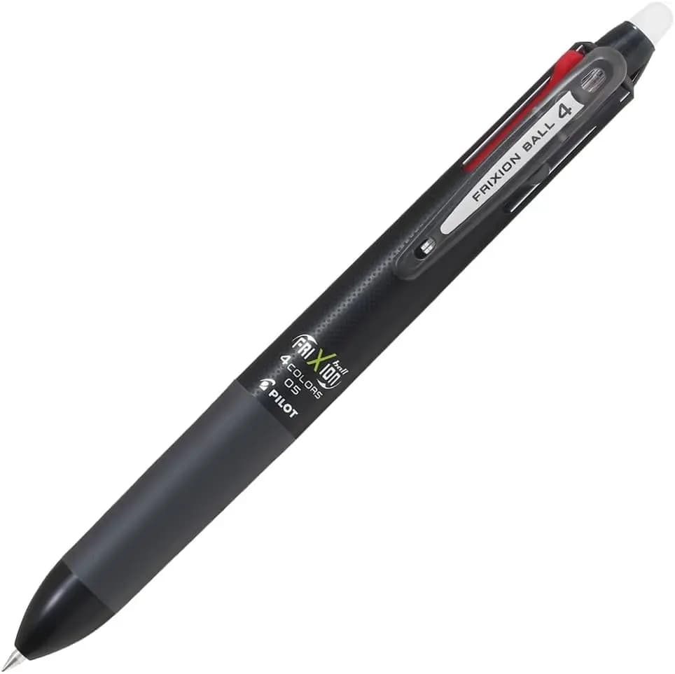 Penna Multiuso a 4 Colori con Inchiostro Gel, Nero, Rosso, Blu, Verde, Punta Fine 0,5mm