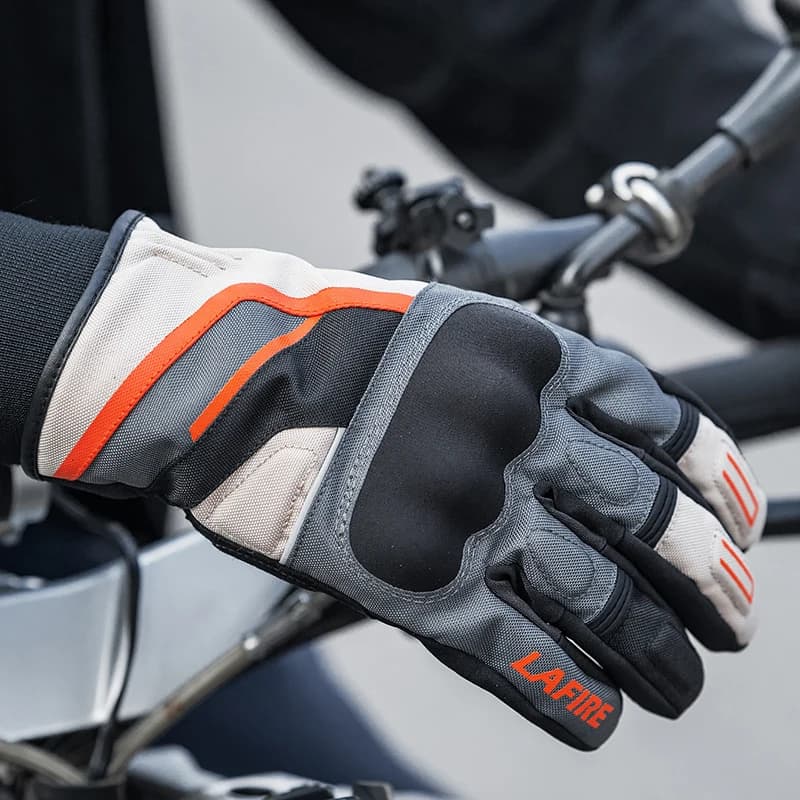 Guanti da moto da uomo caldi invernali Touch screen impermeabile Guanti da motocross per motociclisti in nylon Oxford 600D Palmi ispessiti