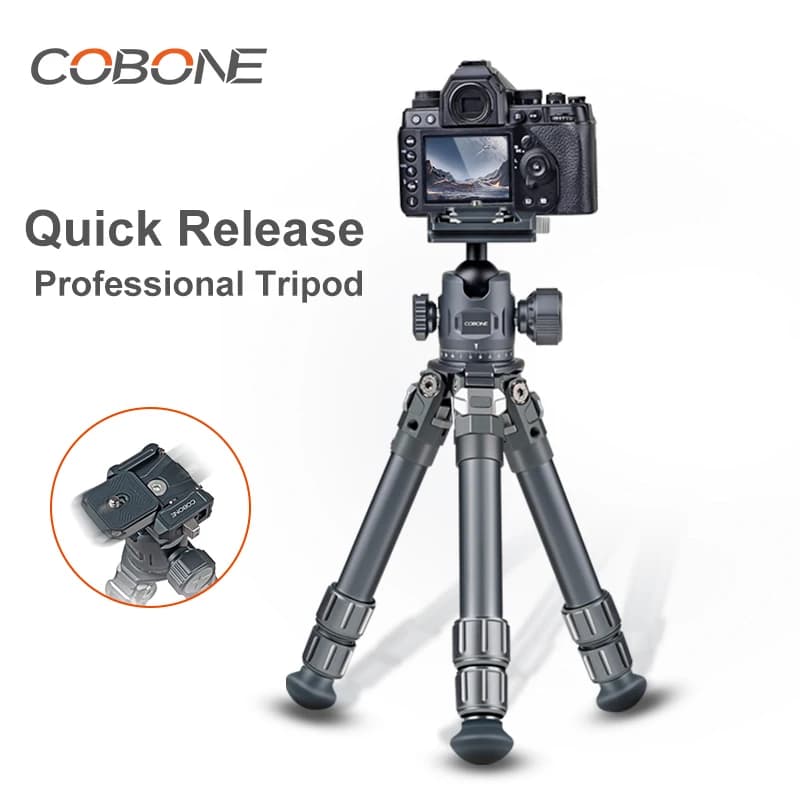 Treppiede per fotocamera portatile a sgancio rapido COBONE testa a sfera a 360 gradi Mini supporto Super piccolo adatto per fotocamere telefoni cellulari DSLR