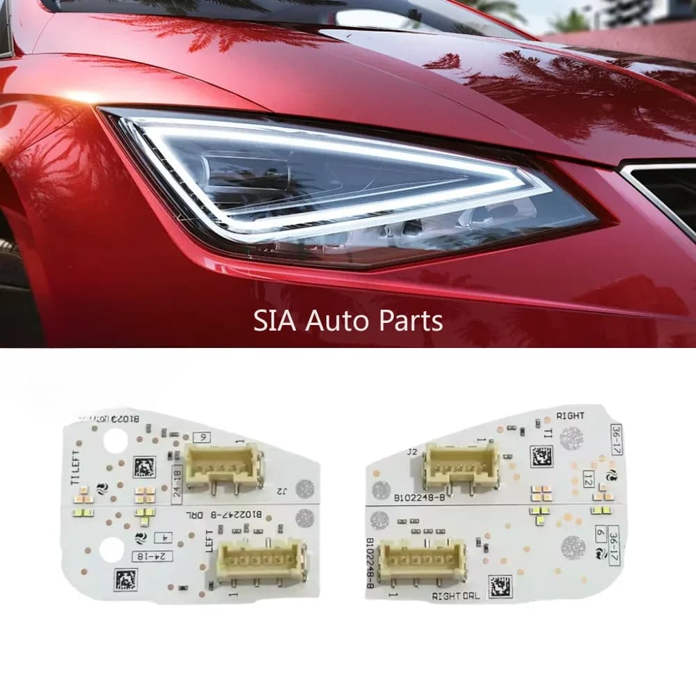 White Angel Eyes DRL Turn Signal Boards For 2017-2021 Seat Arona Ibiza LED Headlight Daytime Running Light B102248-B B102247-B