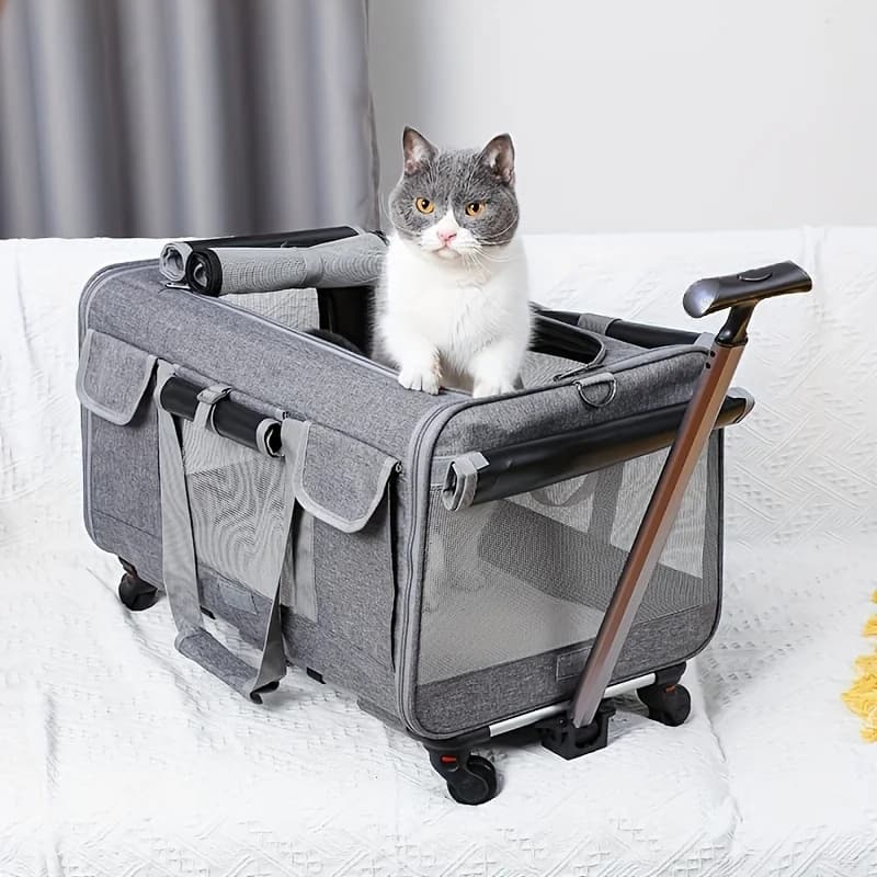 Trasportino per Cani Pieghevole Portatile Extra Large Personalizzato con Maniglia Facile da Tirare, per Viaggi all'Aperto, Design Staccabile