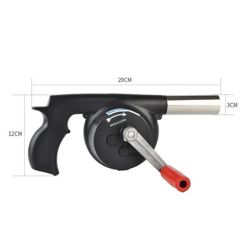 Ventilatore d'aria a combustione manuale per esterni, barbecue manuale, campeggio, strumento per la produzione del fuoco, accensione al carbonio, asciugacapelli portatile