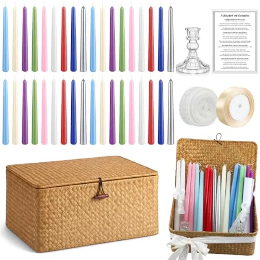 Set di Candele per Matrimonio, Regalo per Addio al Nubilato, Primo Anniversario, Set di Candele per Coppie Appena Sposate, Unico e Significativo
