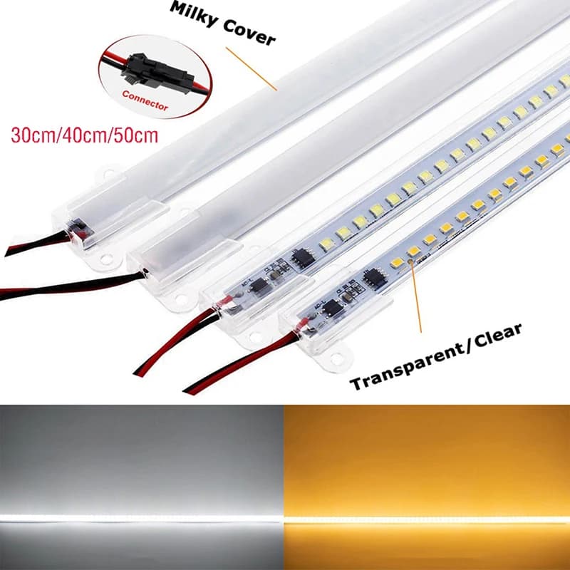 AC220V LED Bar Light High Brightness 2835 LED Clip 30cm 40cm 72leds tubi LED a risparmio di strisce rigide