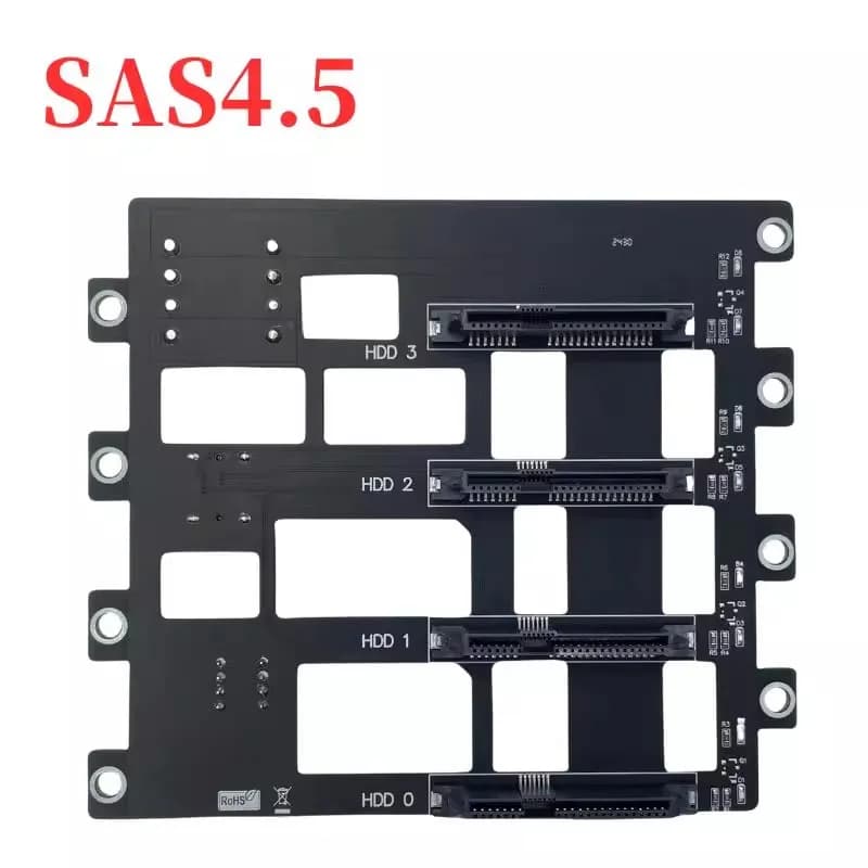 SAS\SATA Hard Disk Backplane for Nas Storage Server Expansion Board 6Gbps SFF8643 to 4-bay HDD Adapter Large 4D Power Supply